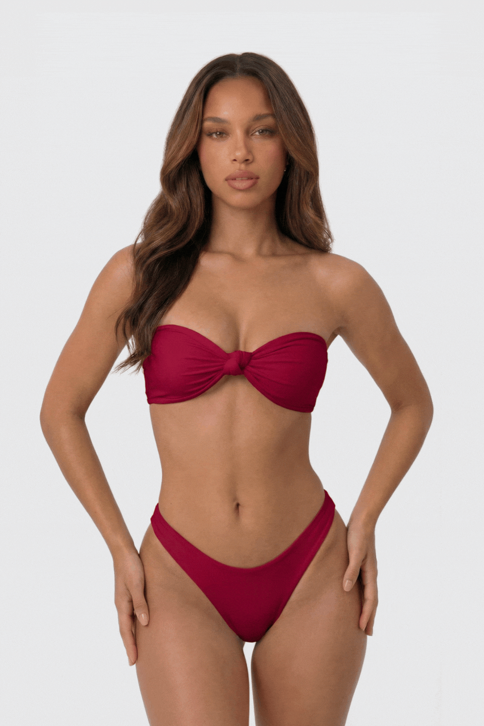 Nusa Bikini Top – Garnet Red