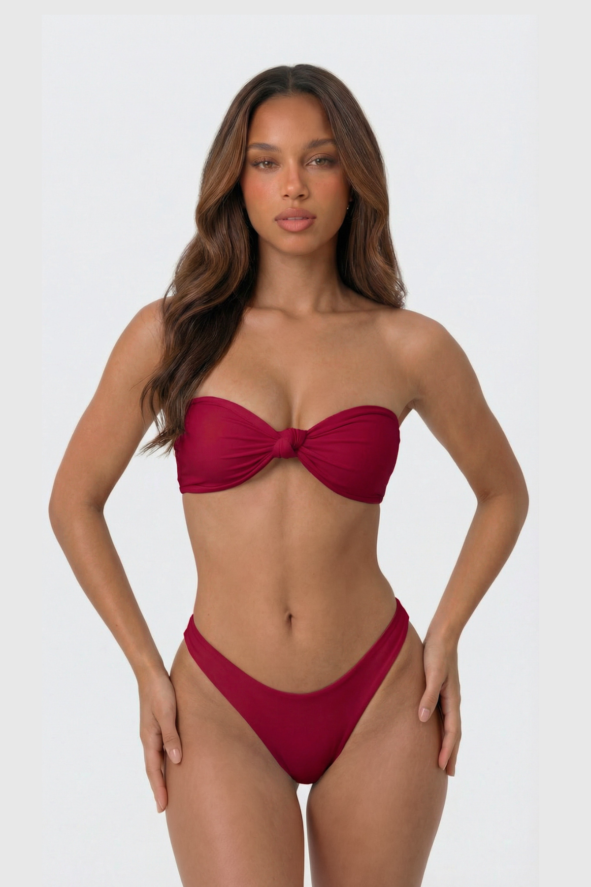 Nusa Bikini Top – Garnet Red