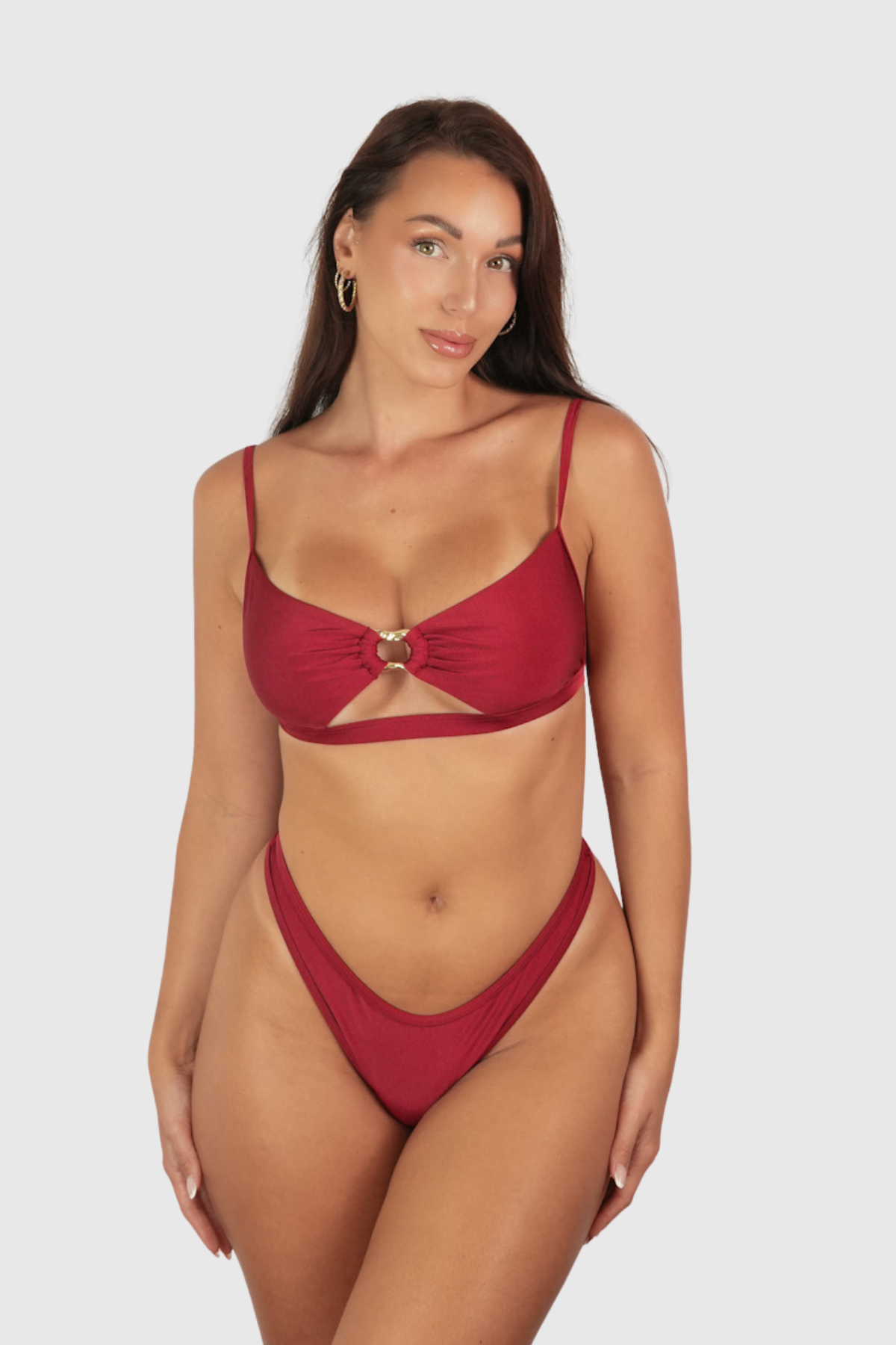 Haut de Bikini Calypso – Rouge grenat