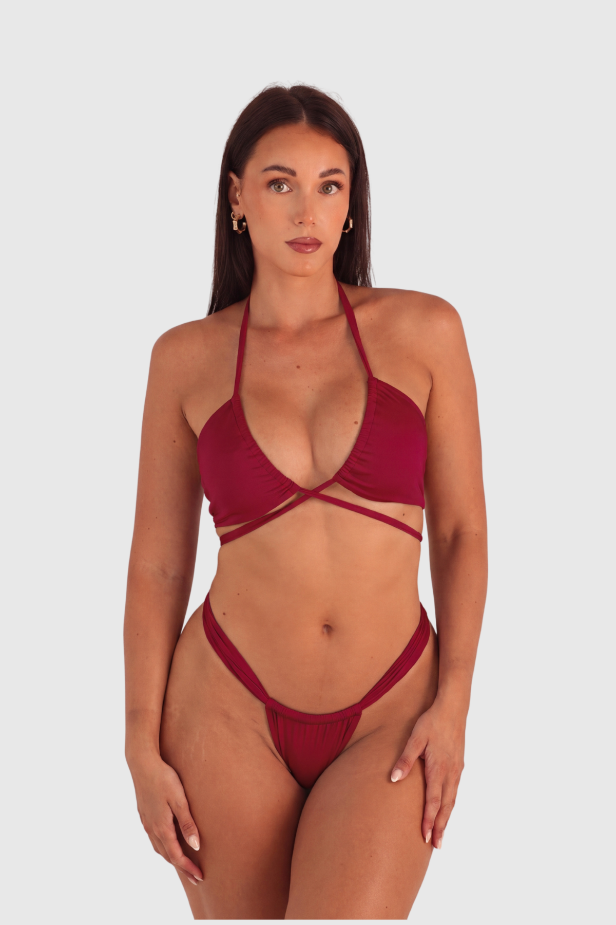 Bas de Bikini Java – Rouge grenat