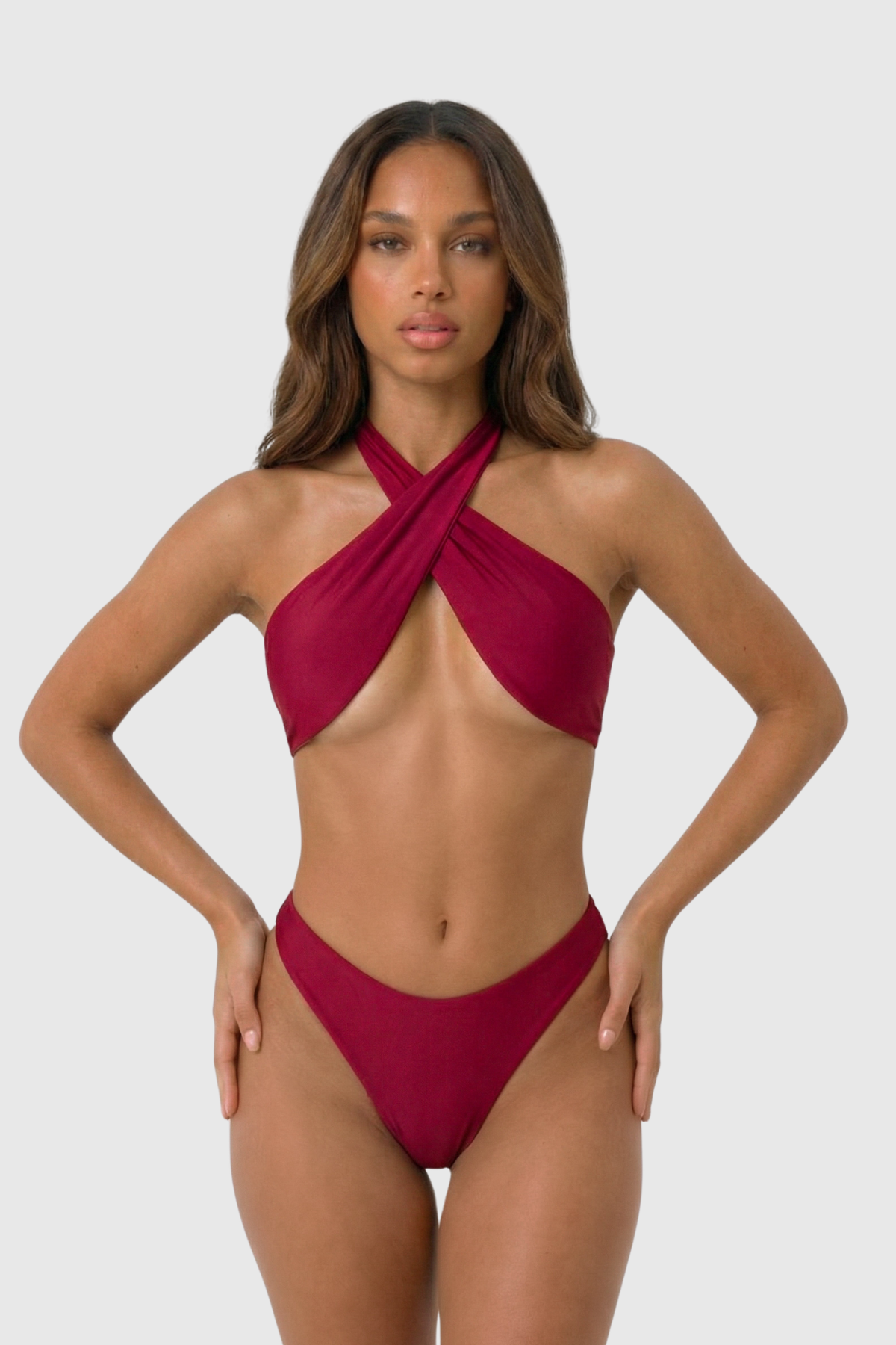 Nusa Bikini Top – Garnet Red 