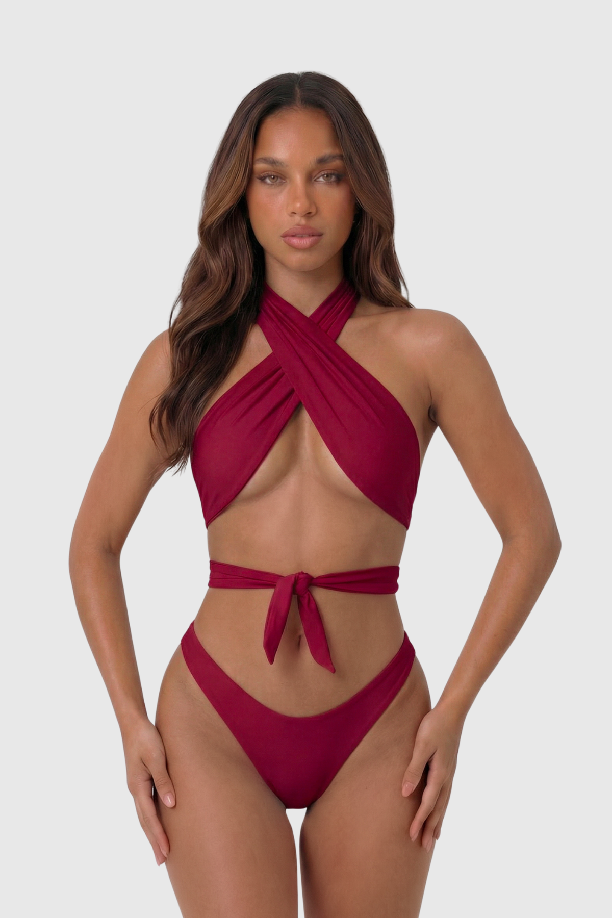 Nusa Bikini Top – Garnet Red 